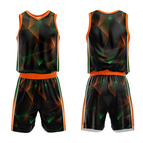 Custom Black Greenn Orange Basketball Jersey Uniform Suit Printed Your Logo Name Number
