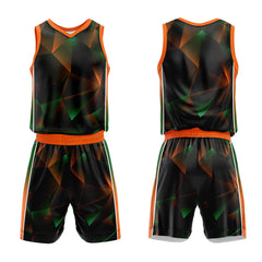 Custom Black Greenn Orange Basketball Jersey Uniform Suit Printed Your Logo Name Number