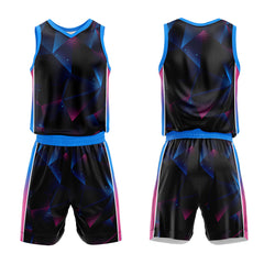 Custom Black Blue Pink Basketball Jersey Uniform Suit Printed Your Logo Name Number