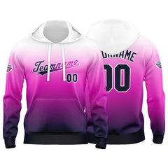 Custom Gradient Sweatshirt Hoodie For Man Woman Girl Boy Print Your Logo Name Number White  Purple