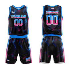 Custom Black Blue Pink Basketball Jersey Uniform Suit Printed Your Logo Name Number