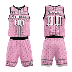 Custom Pink Black Basketball Jersey Uniform Suit Printed Your Logo Name Number