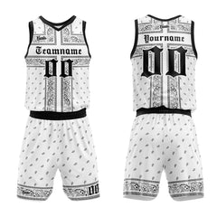 Custom White Black Basketball Jersey Uniform Suit Printed Your Logo Name Number