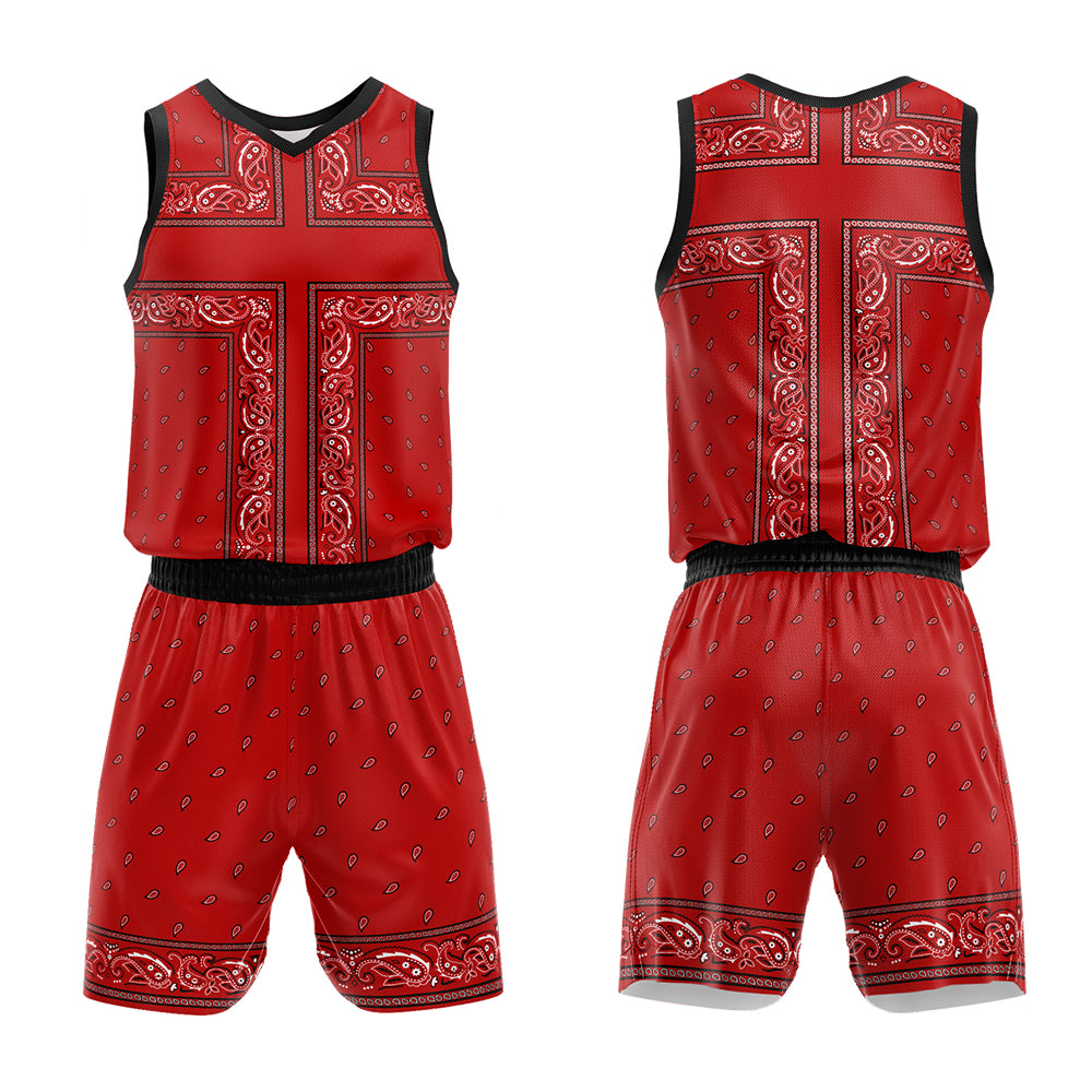 Custom Red Black Basketball Jersey Uniform Suit Printed Your Logo Name Number