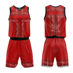 Custom Red Black Basketball Jersey Uniform Suit Printed Your Logo Name Number