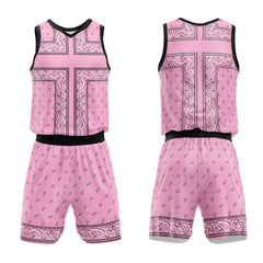 Custom Pink Black Basketball Jersey Uniform Suit Printed Your Logo Name Number