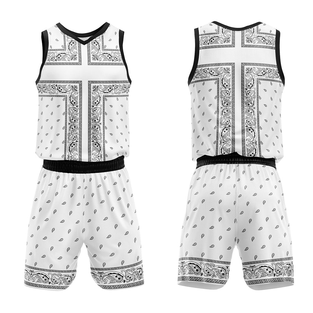 Custom White Black Basketball Jersey Uniform Suit Printed Your Logo Name Number