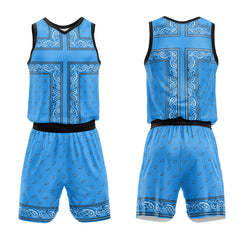 Custom Light Blue Black Basketball Jersey Uniform Suit Printed Your Logo Name Number