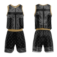 Custom Black Gold Basketball Jersey Uniform Suit Printed Your Logo Name Number