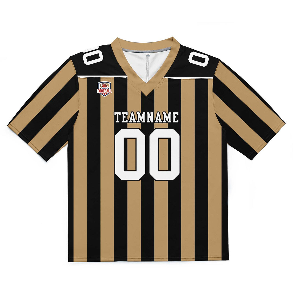 Custom Football Jersey Shirt Personalized Stitched Printed Team Name Number Gold & Black