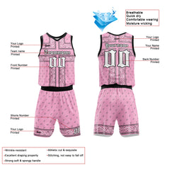 Custom Pink Black Basketball Jersey Uniform Suit Printed Your Logo Name Number