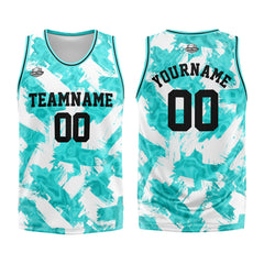 Custom Aqua White Basketball Jersey Uniform Suit Printed Your Logo Name Number