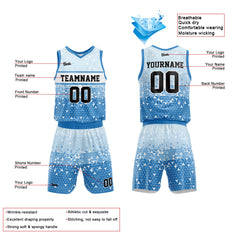 Custom Blue Basketball Jersey Uniform Suit Printed Your Logo Name Number