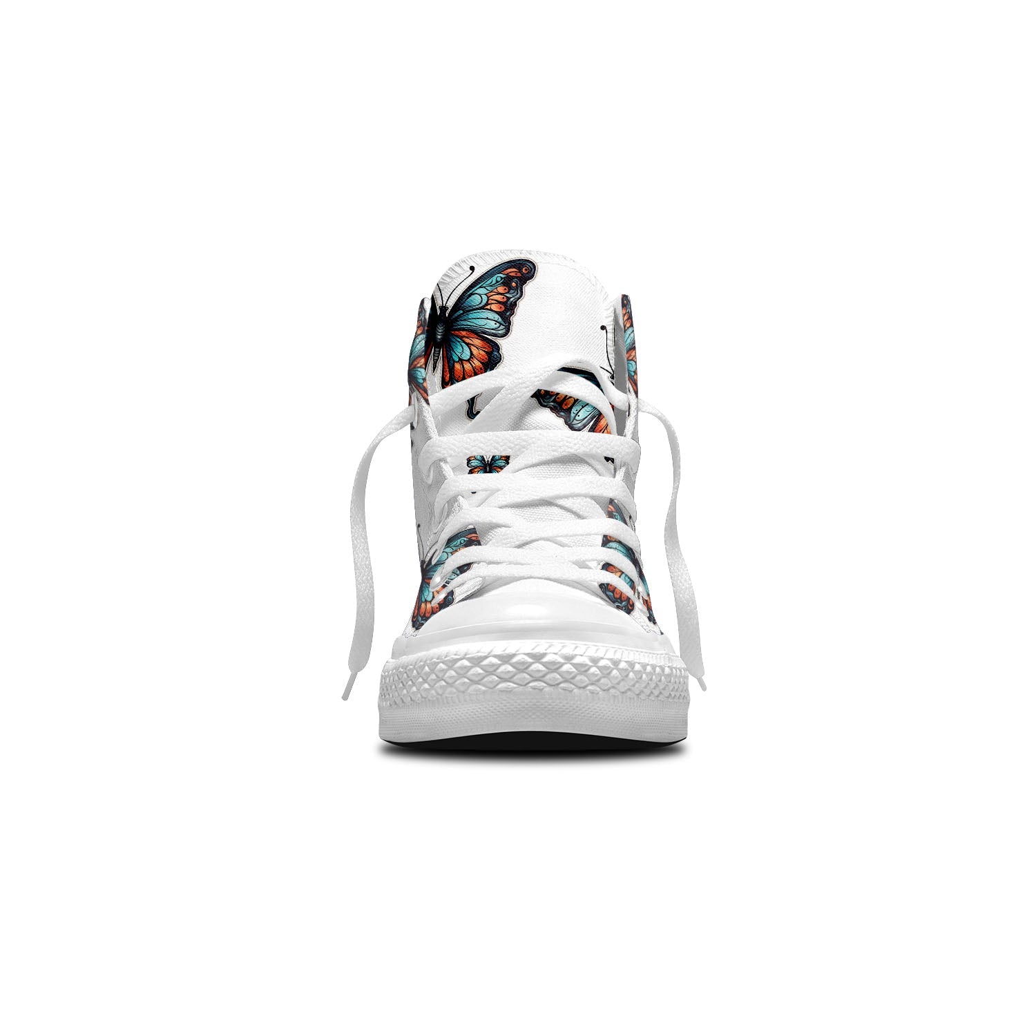 Graceful Soar: Mid-Top Canvas Shoes adorned with Butterfly Elegance for Men and Women – A Whimsical Step into Style and Comfort