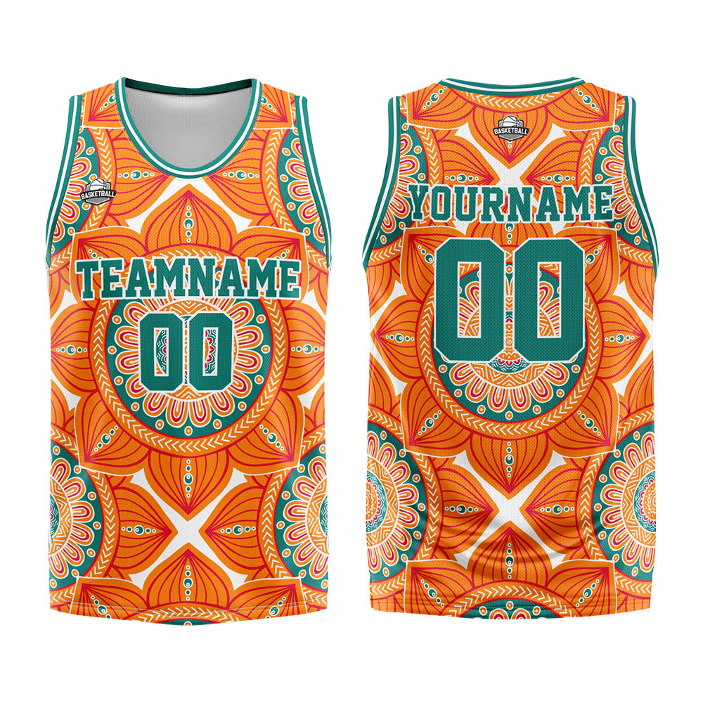 Custom Orange Basketball Jersey Uniform Suit Printed Your Logo Name Number