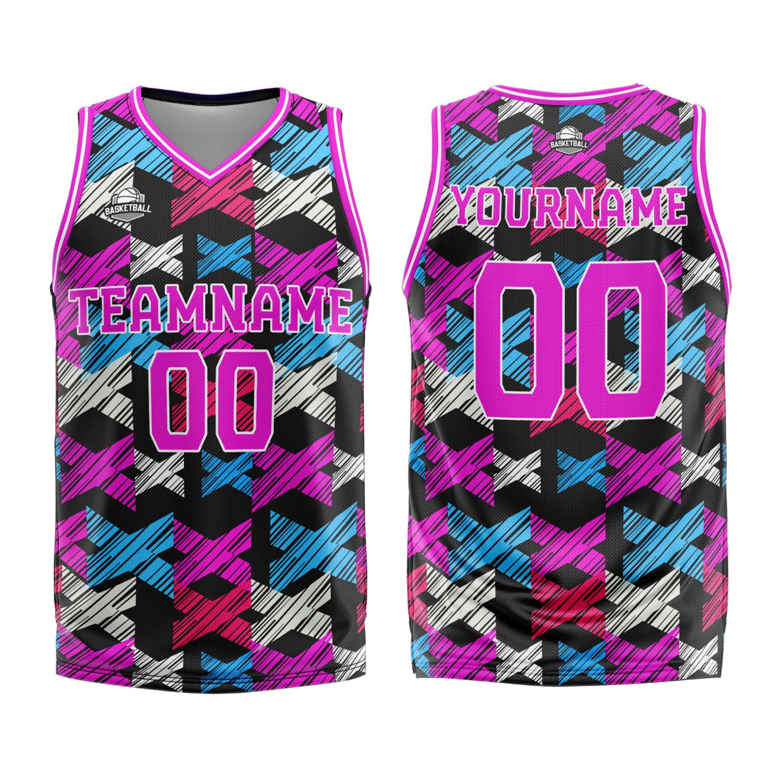 Custom Rose Pink Basketball Jersey Uniform Suit Printed Your Logo Name Number