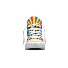 Butterfly Ballet: Unisex Mid-Top Canvas Shoes - Dance into Artistic Elegance with Op Art Butterfly Designs for Men and Women