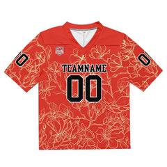 Custom Football Jersey Shirt Personalized Stitched Printed Team Name Number Tangerine