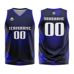Custom Geometry Royal Basketball Jersey Uniform Suit Printed Your Logo Name Number