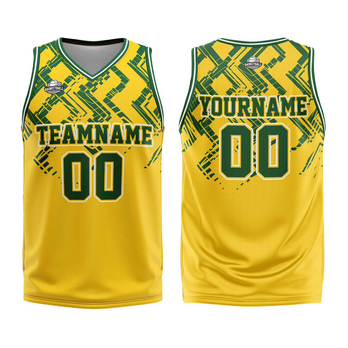 Custom Yellow Green Basketball Jersey Uniform Suit Printed Your Logo Name Number