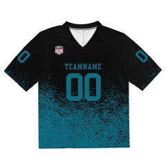 Custom Football Jersey Shirt Personalized Stitched Printed Team Name Number Black & Midnight Green