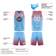 Custom Blue Red White Reversible Basketball Suit for Adults and Kids Personalized Jersey