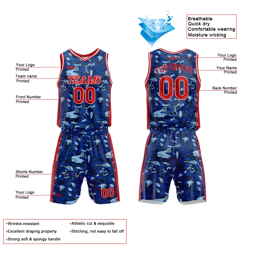 Custom Dark Blue Basketball Jersey Uniform Suit Printed Your Logo Name Number