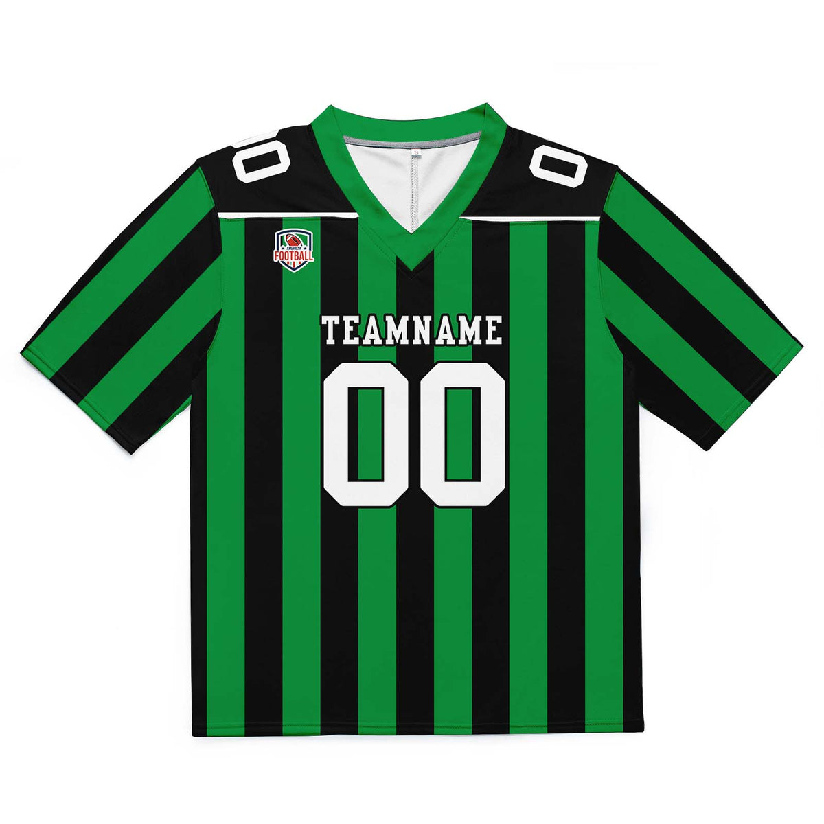Custom Football Jersey Shirt Personalized Stitched Printed Team Name Number Green & Black
