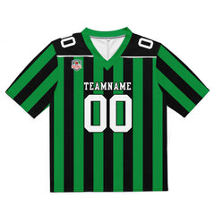 Custom Football Jersey Shirt Personalized Stitched Printed Team Name Number Green & Black