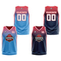 Custom Blue Navy Red Reversible Basketball Suit for Adults and Kids Personalized Jersey