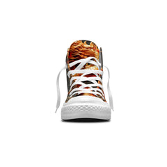 Elevate Your Style with Dragon-Inspired Mid-Top Canvas Shoes - Unisex Fashion Statement