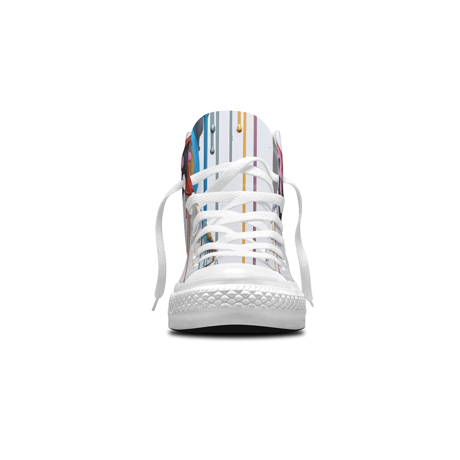 Abstract Canine Chic: Men and Women's Mid-Top Canvas Shoes - Embrace the Fusion of Art and Furry Friends with Dripping Art Dog Imagery