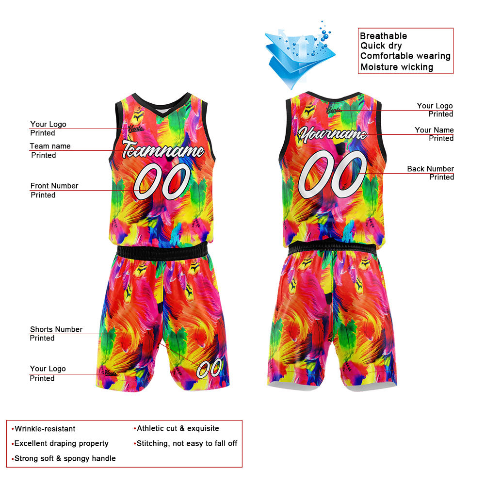 Custom Feather Basketball Jersey Uniform Suit Printed Your Logo Name Number