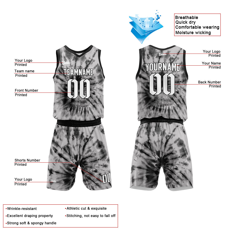 Custom Gray Basketball Jersey Uniform Suit Printed Your Logo Name Number