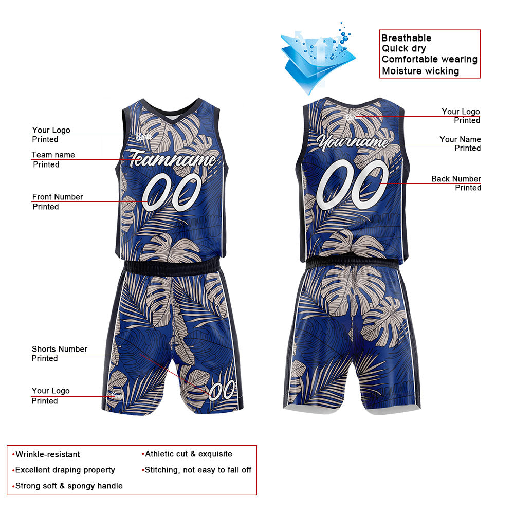 Custom Palm Basketball Jersey Uniform Suit Printed Your Logo Name Number