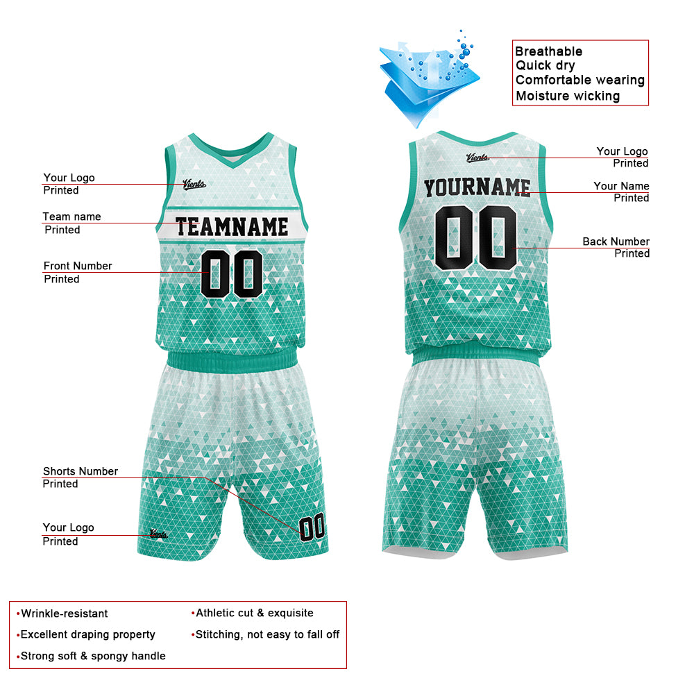 Custom Green Basketball Jersey Uniform Suit Printed Your Logo Name Number
