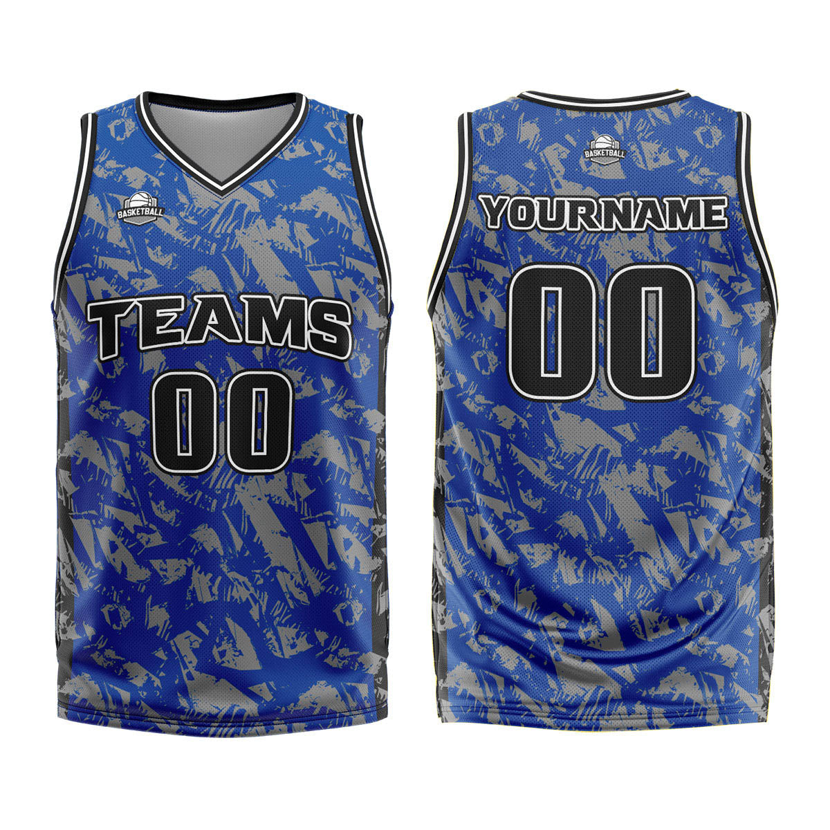 Custom Broken Royal Grey Basketball Jersey Uniform Suit Printed Your Logo Name Number