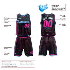 Custom Black Basketball Jersey Uniform Suit Printed Your Logo Name Number