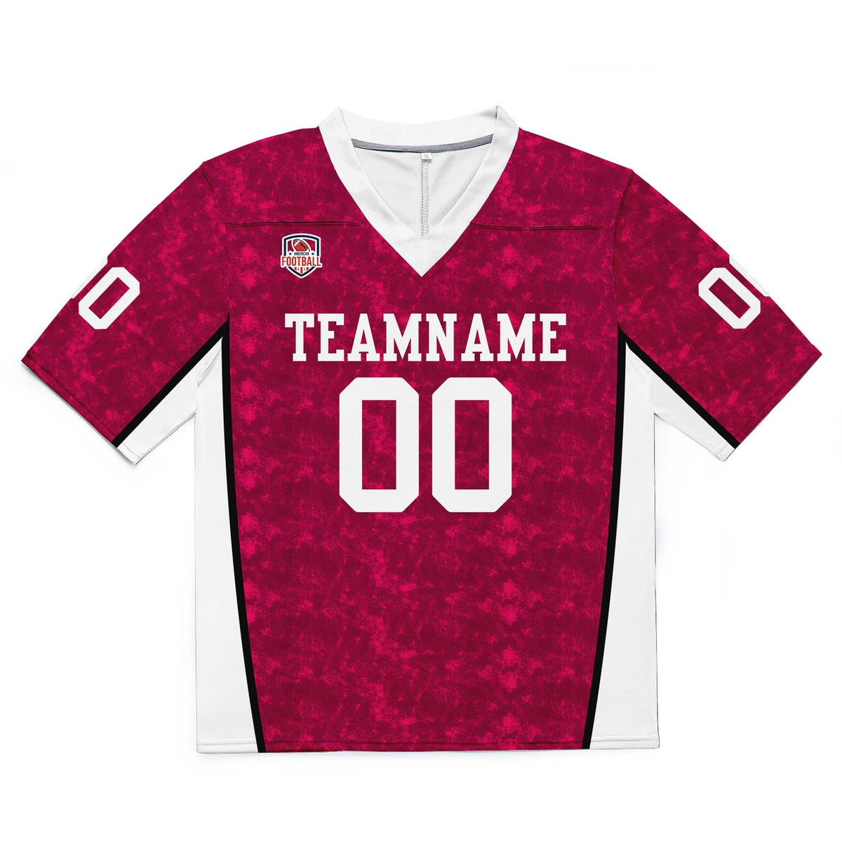Custom Football Jersey Shirt Personalized Stitched Printed Team Name Number Rose Red