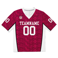 Custom Football Jersey Shirt Personalized Stitched Printed Team Name Number Rose Red