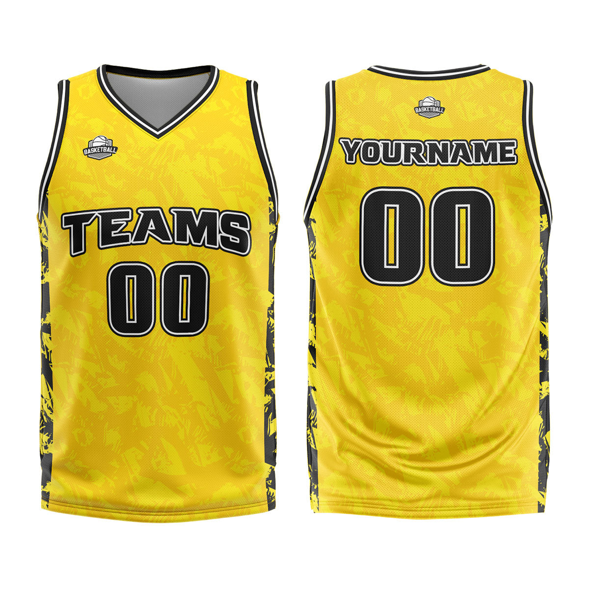 Custom Broken Yellow Basketball Jersey Uniform Suit Printed Your Logo Name Number