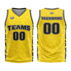 Custom Broken Yellow Basketball Jersey Uniform Suit Printed Your Logo Name Number