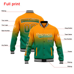 Custom Varsity Jacket Letterman jacket for Men, Women and Youth Orange&Green