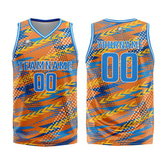 Custom Orange Blue Basketball Jersey Uniform Suit Printed Your Logo Name Number