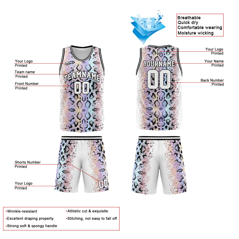 Custom Serpentine Basketball Jersey Uniform Suit Printed Your Logo Name Number