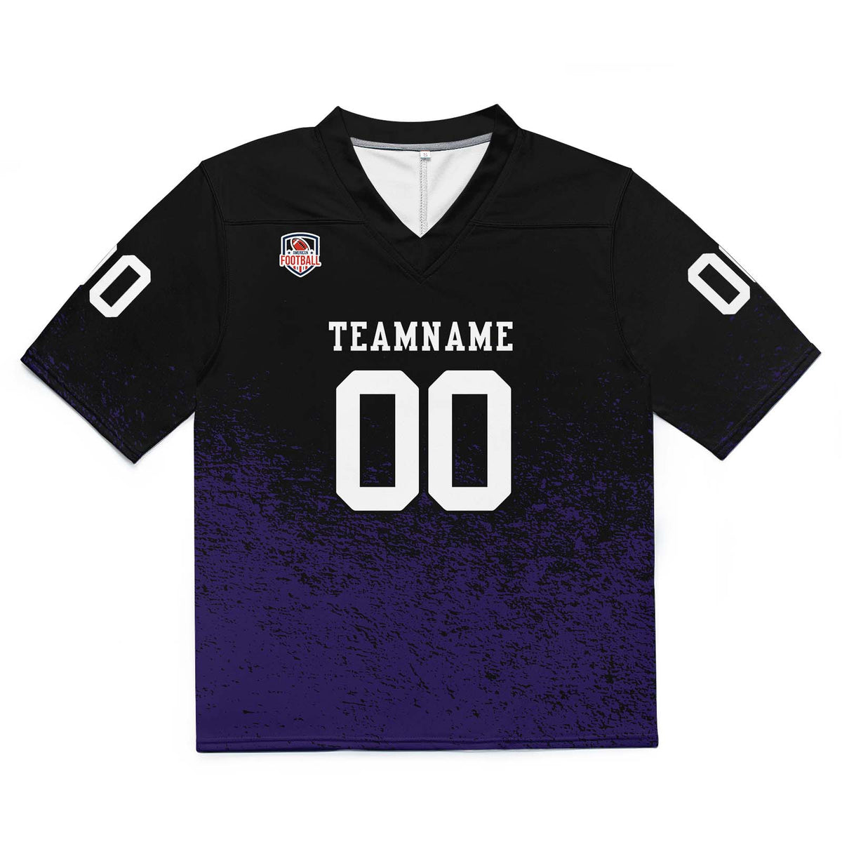 Custom Football Jersey Shirt Personalized Stitched Printed Team Name Number Black & Purple