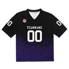 Custom Football Jersey Shirt Personalized Stitched Printed Team Name Number Black & Purple