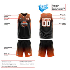 Custom Black Orange Cream Reversible Basketball Suit for Adults and Kids Personalized Jersey