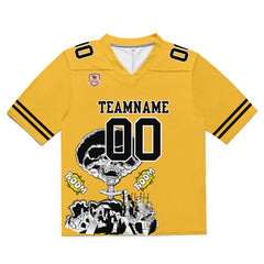 Custom Football Jersey Shirt Personalized Stitched Printed Team Name Number Yellow
