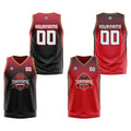 Custom Black Red Gold Reversible Basketball Suit for Adults and Kids Personalized Jersey